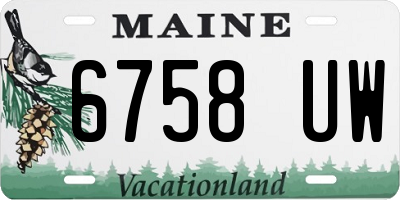 ME license plate 6758UW