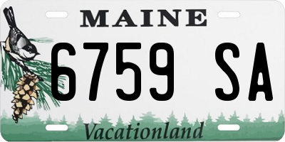 ME license plate 6759SA