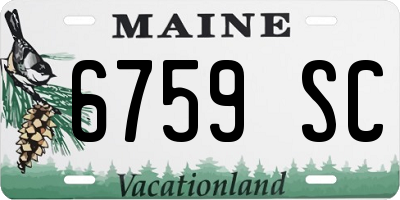 ME license plate 6759SC