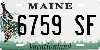ME license plate 6759SF