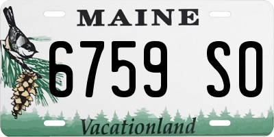 ME license plate 6759SO