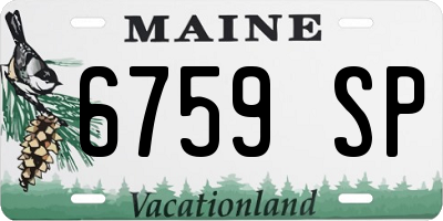 ME license plate 6759SP
