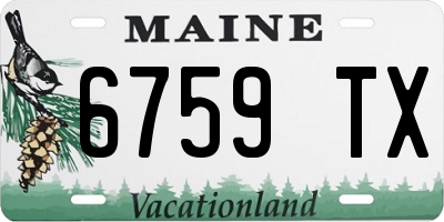 ME license plate 6759TX