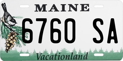 ME license plate 6760SA