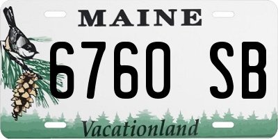 ME license plate 6760SB