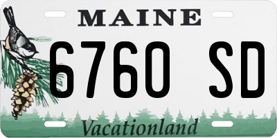 ME license plate 6760SD
