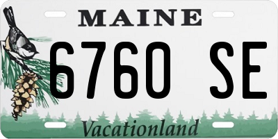 ME license plate 6760SE