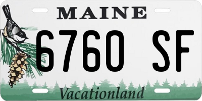 ME license plate 6760SF