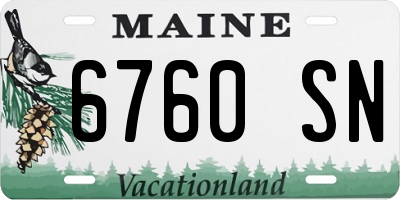 ME license plate 6760SN