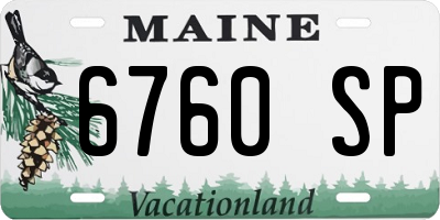 ME license plate 6760SP