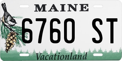 ME license plate 6760ST