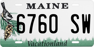 ME license plate 6760SW