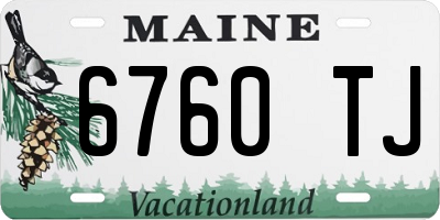 ME license plate 6760TJ