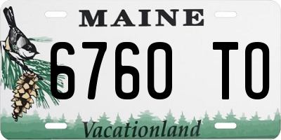 ME license plate 6760TO