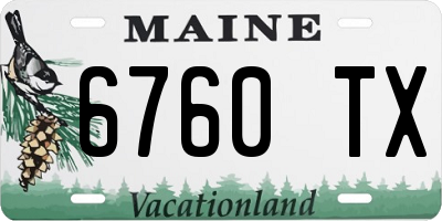 ME license plate 6760TX