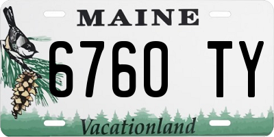 ME license plate 6760TY