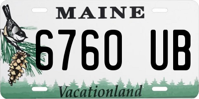 ME license plate 6760UB