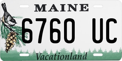 ME license plate 6760UC