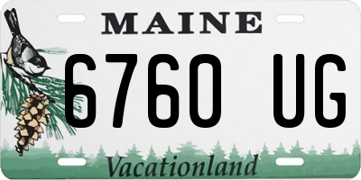 ME license plate 6760UG