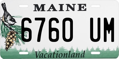 ME license plate 6760UM