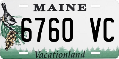 ME license plate 6760VC