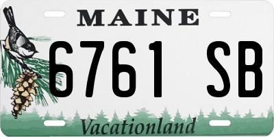 ME license plate 6761SB