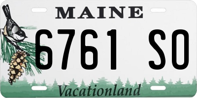 ME license plate 6761SO