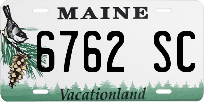 ME license plate 6762SC