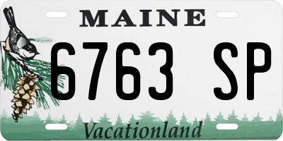 ME license plate 6763SP
