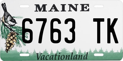 ME license plate 6763TK