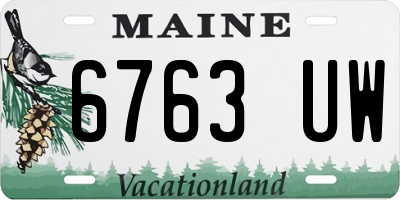 ME license plate 6763UW