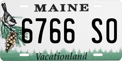 ME license plate 6766SO