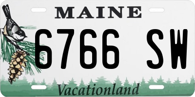 ME license plate 6766SW