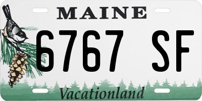 ME license plate 6767SF