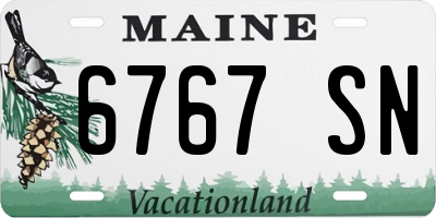 ME license plate 6767SN