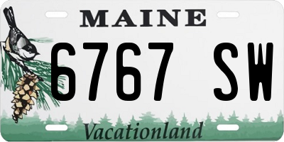 ME license plate 6767SW