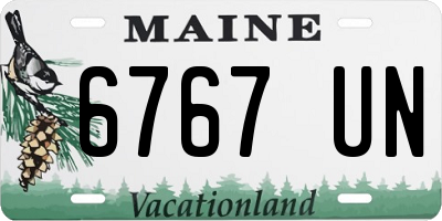 ME license plate 6767UN