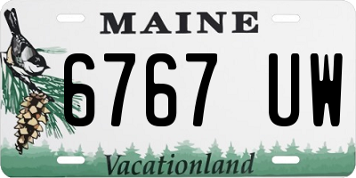 ME license plate 6767UW