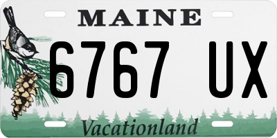 ME license plate 6767UX
