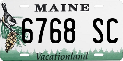 ME license plate 6768SC