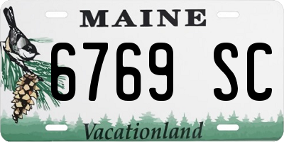 ME license plate 6769SC