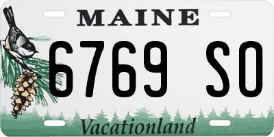ME license plate 6769SO