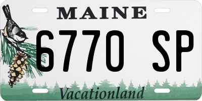 ME license plate 6770SP