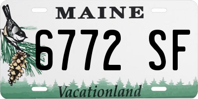ME license plate 6772SF