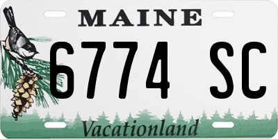 ME license plate 6774SC
