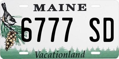 ME license plate 6777SD