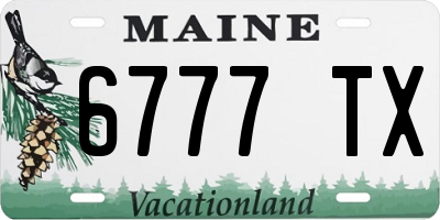 ME license plate 6777TX