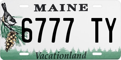 ME license plate 6777TY