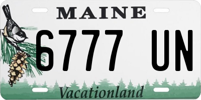ME license plate 6777UN