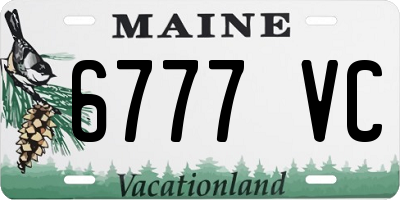 ME license plate 6777VC